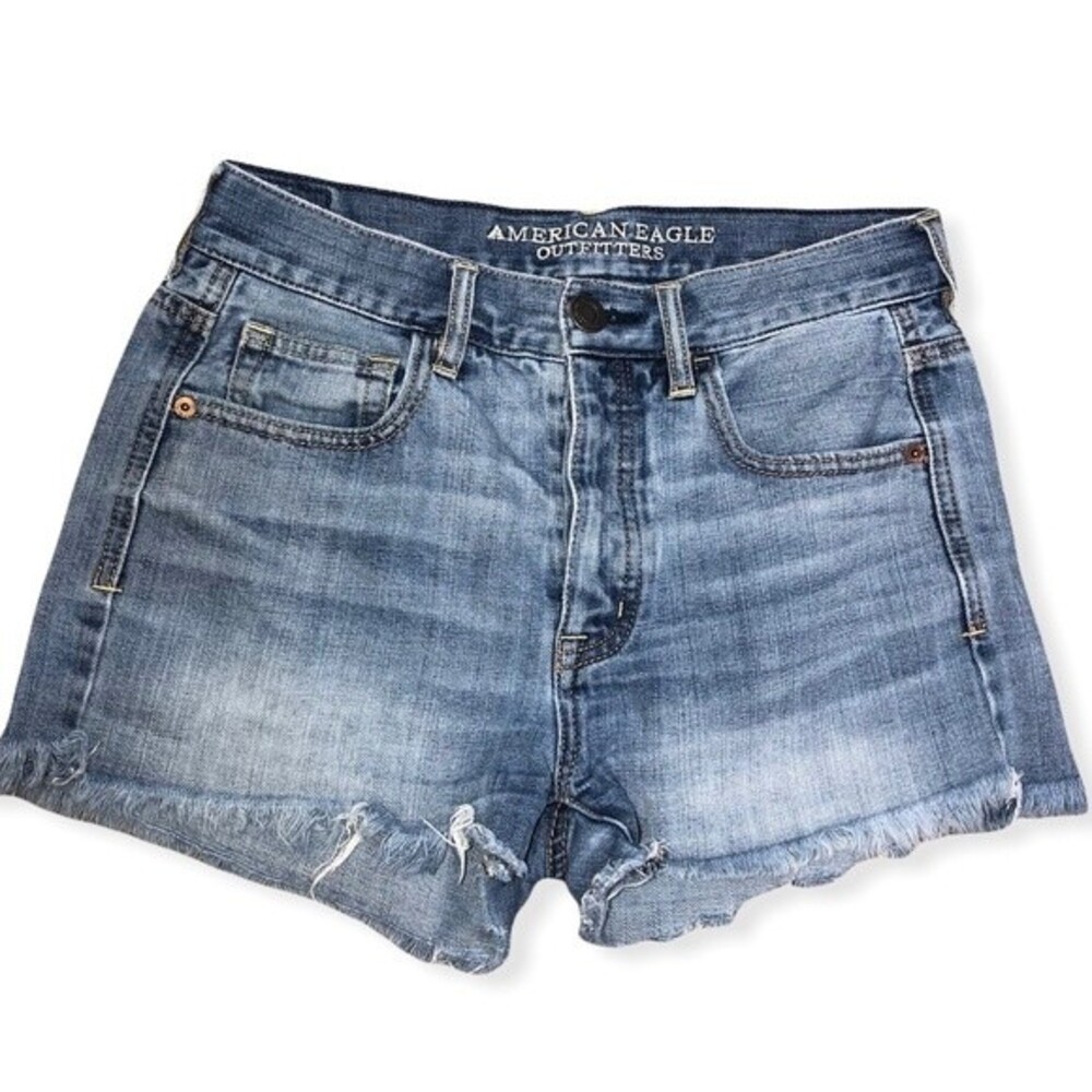 American Eagle Outfitters High Rise Denim Shorts Medium Wash